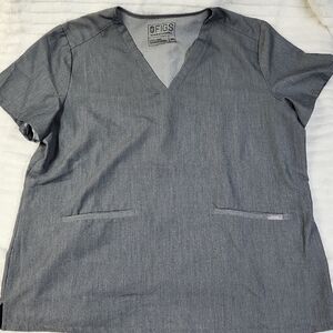 Figs Heather Grey Scrub Top, Size XXL